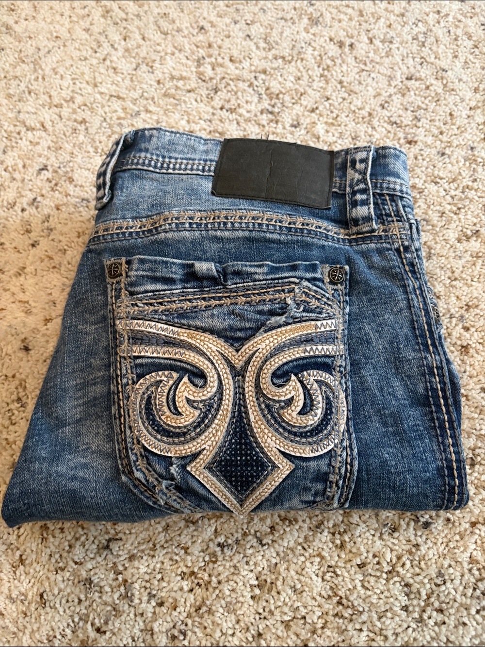 Affliction Distressed Jeans in Blue Denim